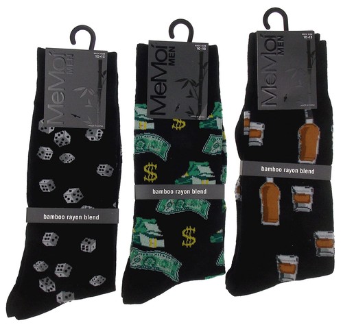 Black gambling bamboo sock - black,